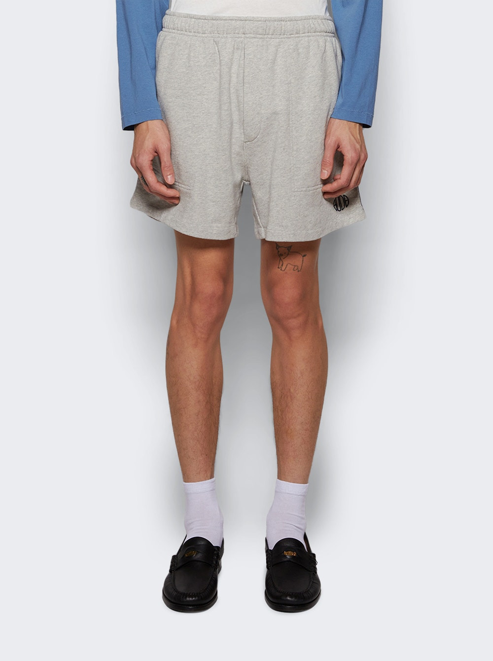 Crew Side Stripe Sweat Shorts Heather Grey - 2