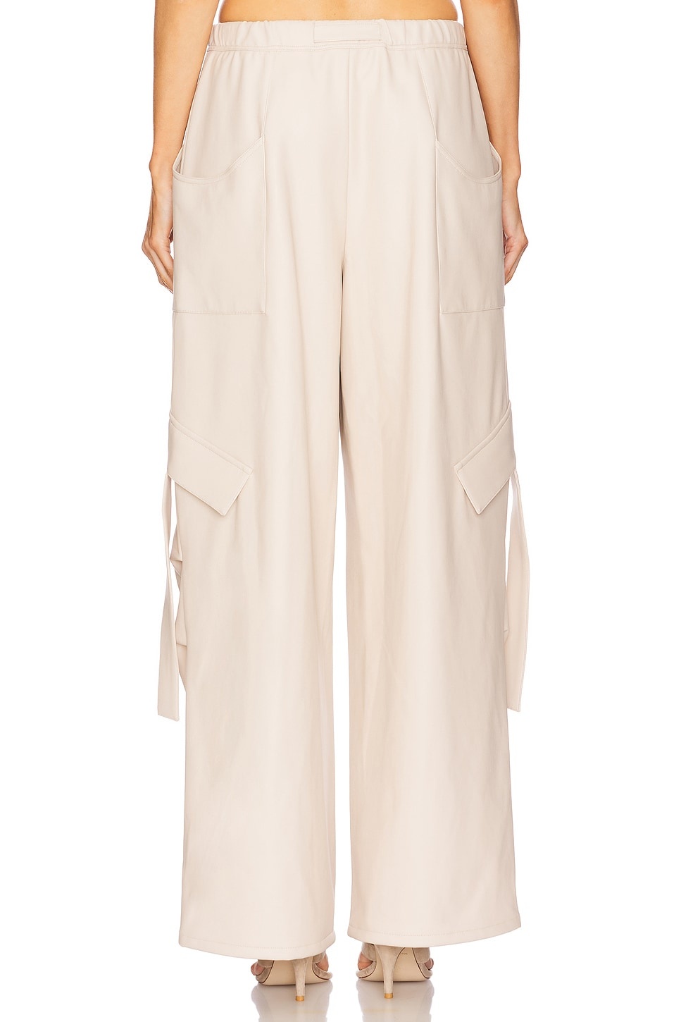 Stretch Faux Leather Utility Pocket Pant - 4