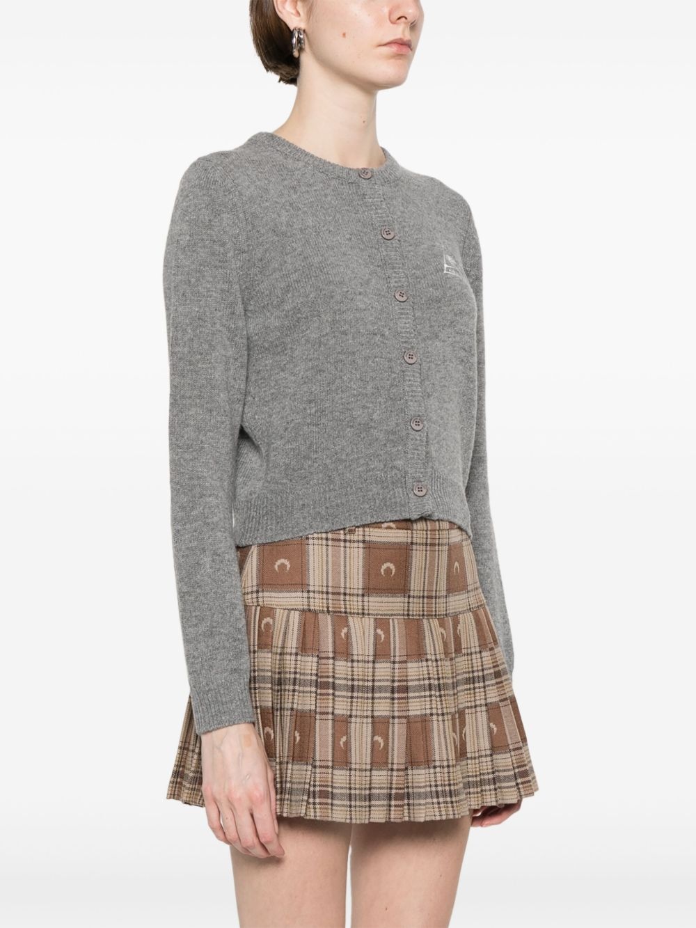 logo-embroidered cardigan - 3