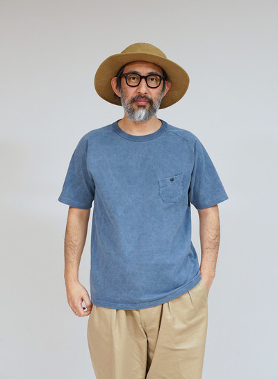 Nigel Cabourn 9.5oz Basic T-Shirt Pigment in Light Blue outlook