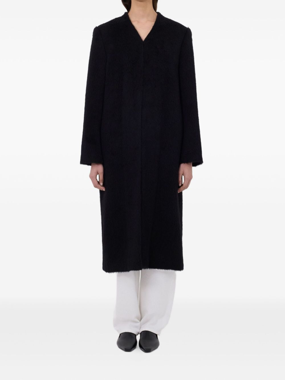 VOSS V-neck structured-shoulder coat - 2