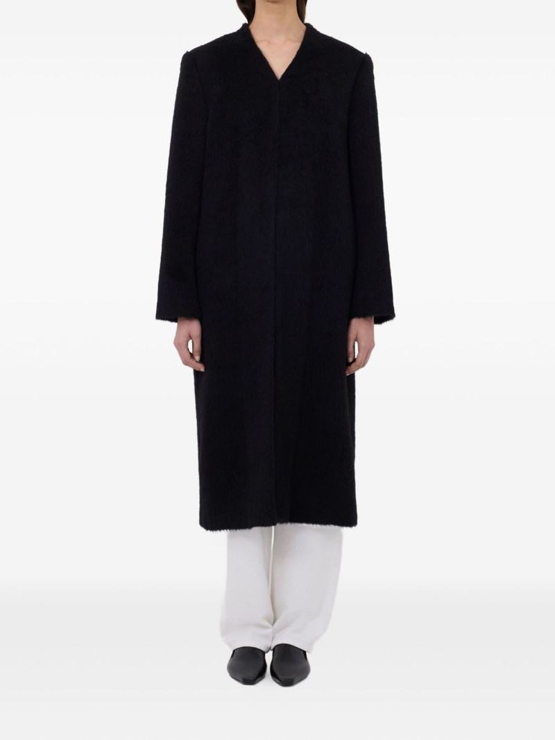Loulou de Saison VOSS V-neck structured-shoulder coat outlook