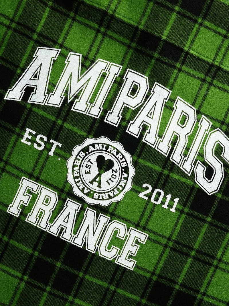 logo-print plaid-patterned shirt 6
