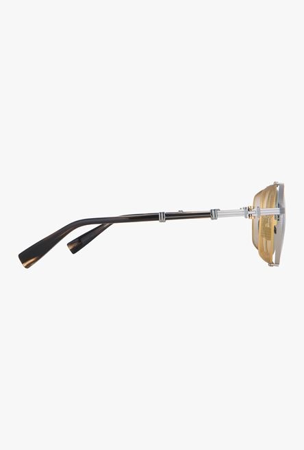 Tortoiseshell-effect titanium Brigade-I sunglasses - 3