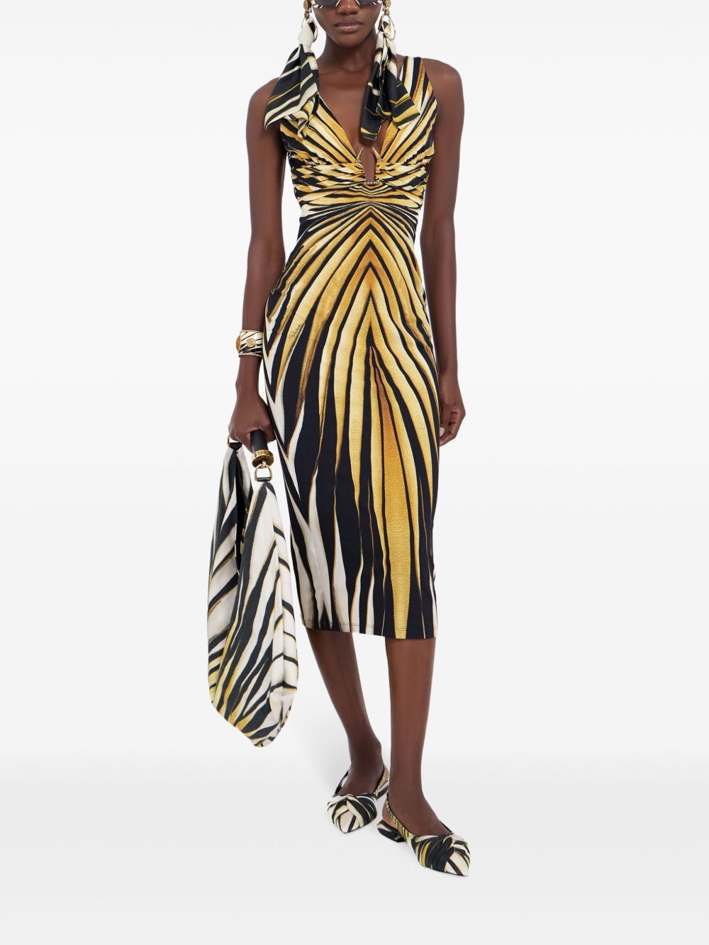 Ray of Gold print midi dress - 2