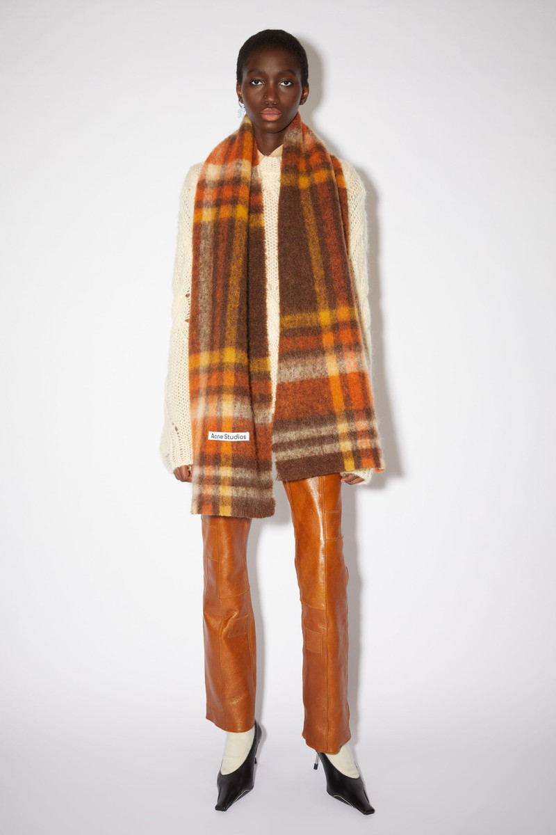 Heavy plaid scarf - Brown/orange 3