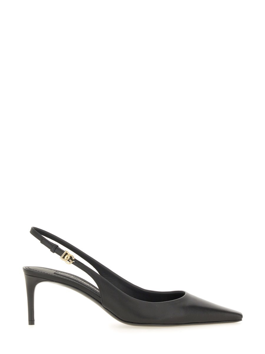 LEATHER SLINGBACK WITH LOGO - 1