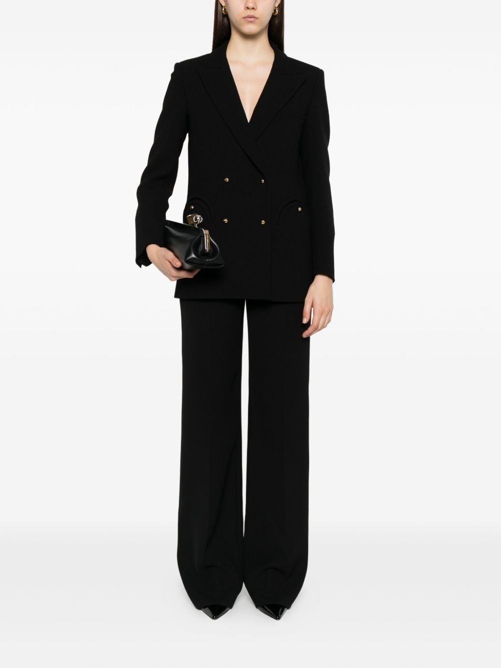 double-breasted v-neck blazer - 2