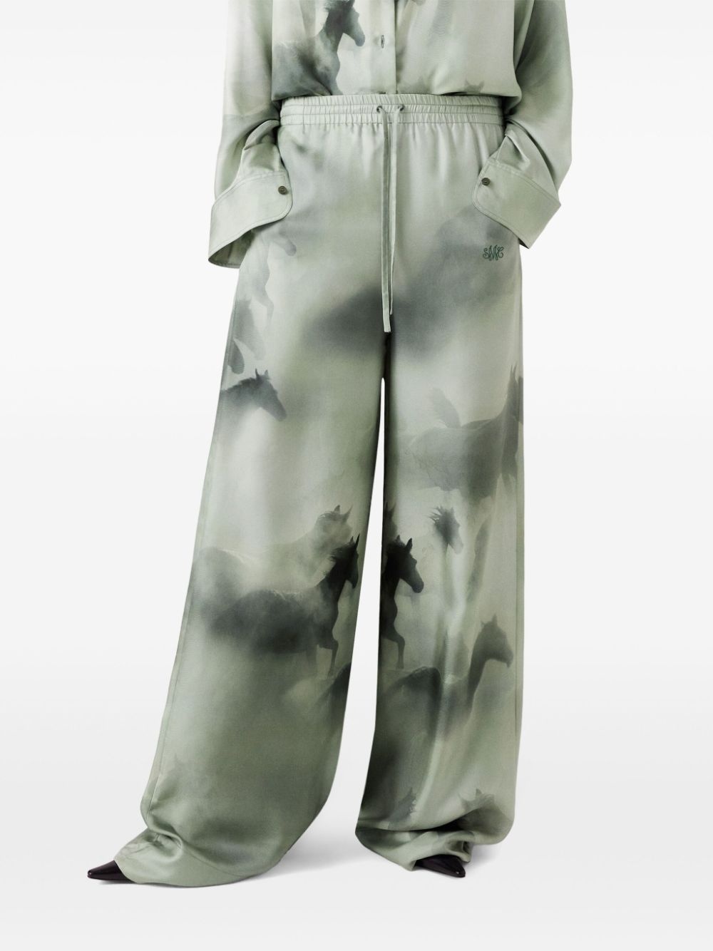 horse-print palazzo trousers - 5