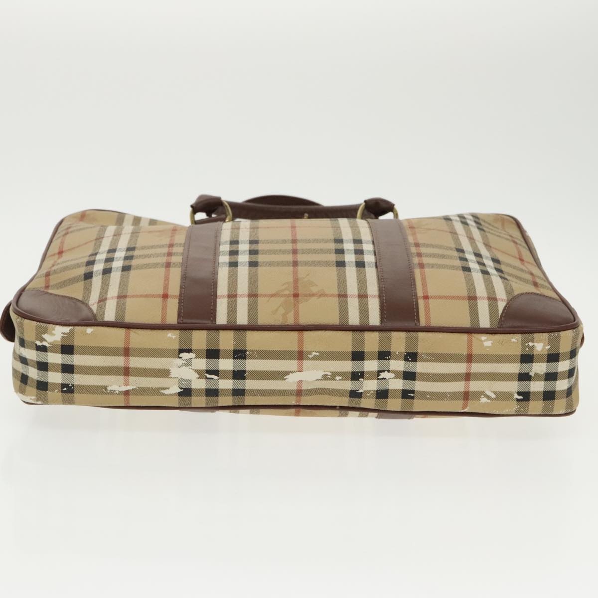 Burberry Nova Check Hand Bag Pvc Beige Gold - 5
