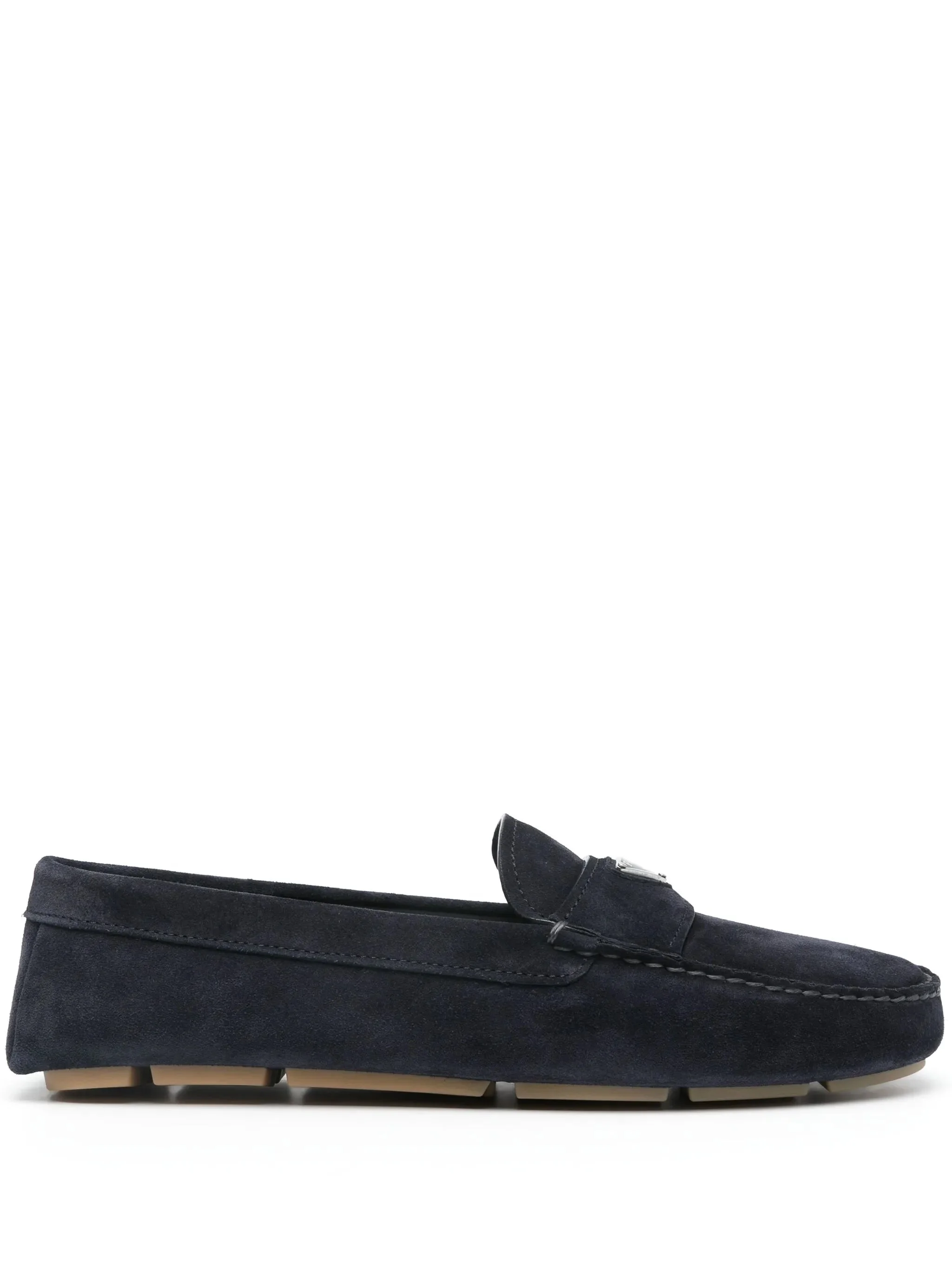Enamel-triangle-logo Suede Loafers - 1