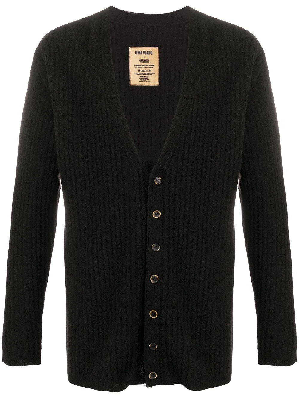 ribbed v-neck cardigan - 1