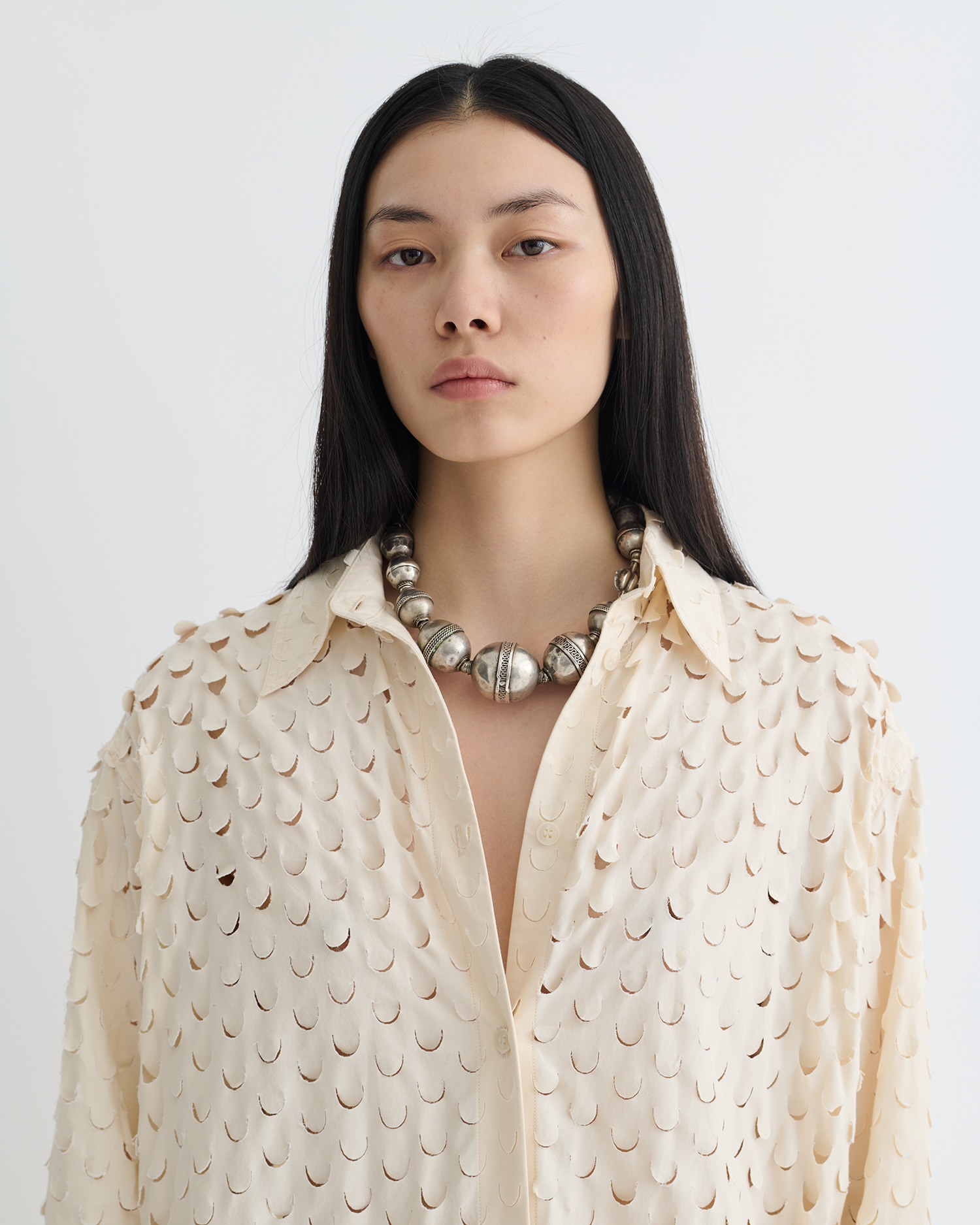 Laser-Cut Heavy Poplin Shirt Dress - 2
