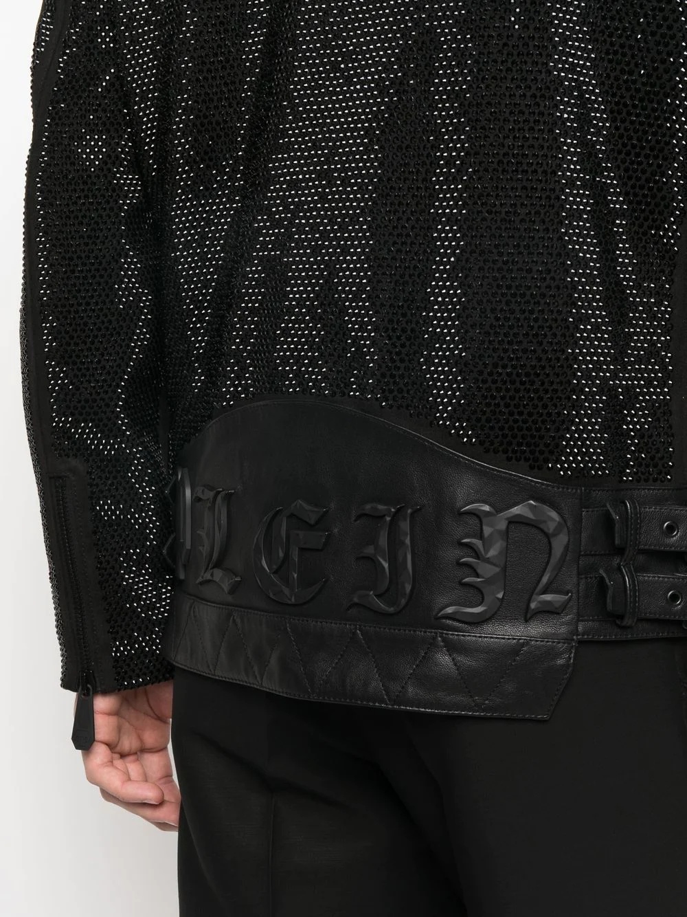 leather disco biker jacket - 5