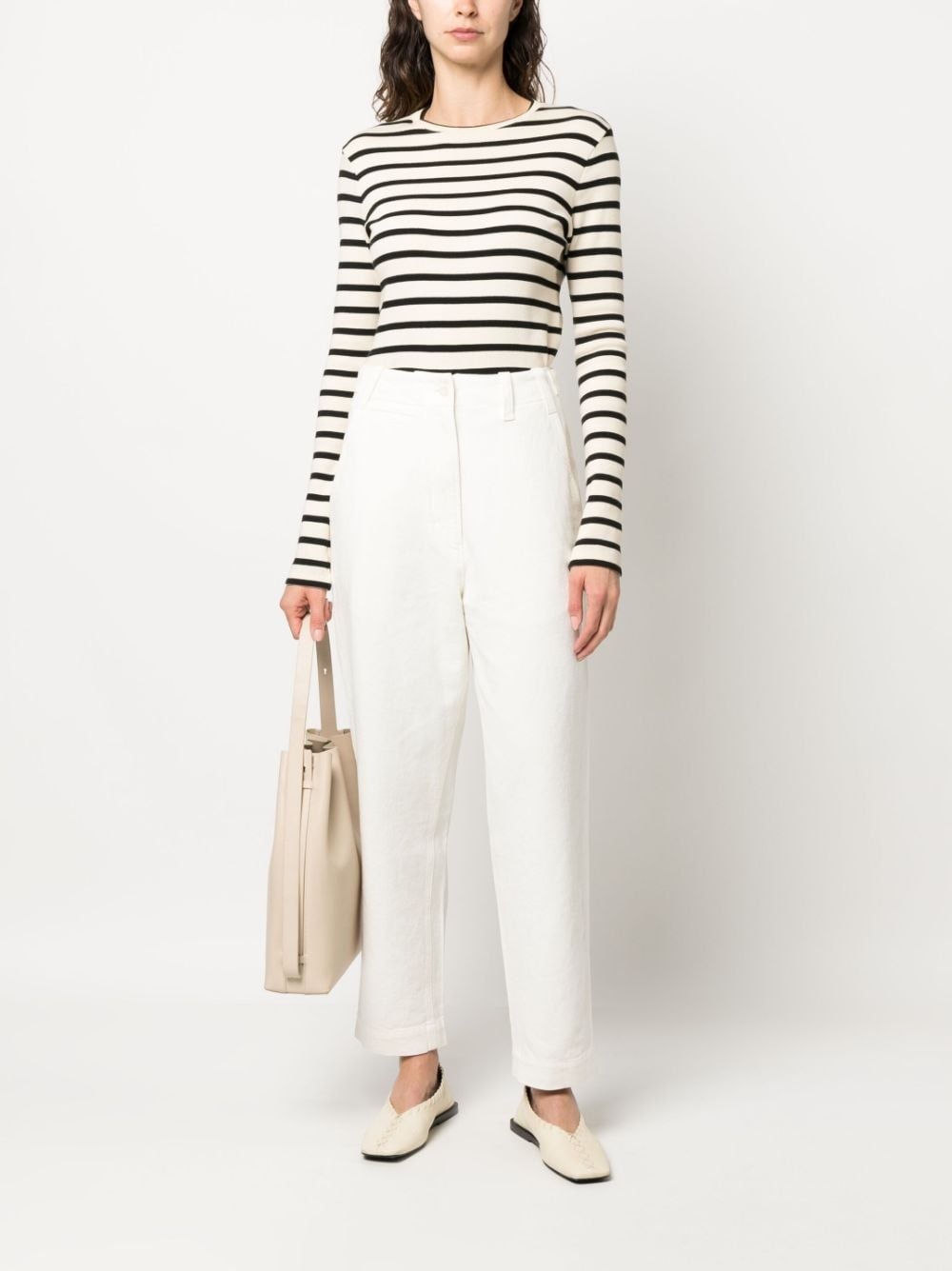 high-waisted tapered trousers - 2