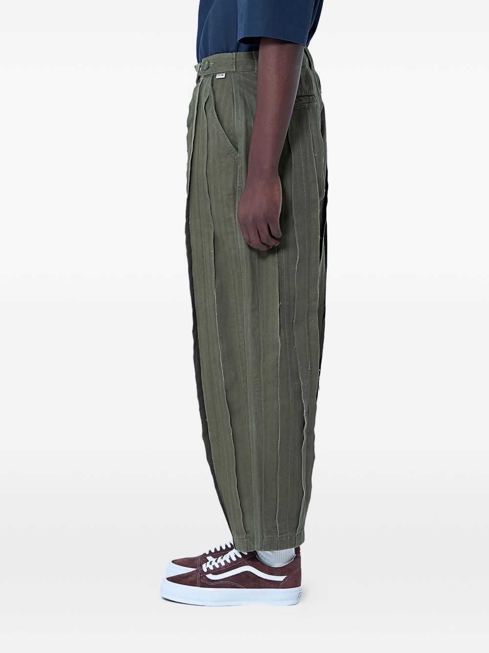 panelled cotton trousers - 3
