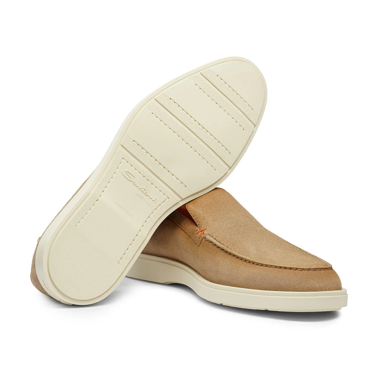 Santoni mens Italian loafer. Sz 11 beige. Santoni - Beige Famed Leather Loafer | Mitchell Stores main image 3