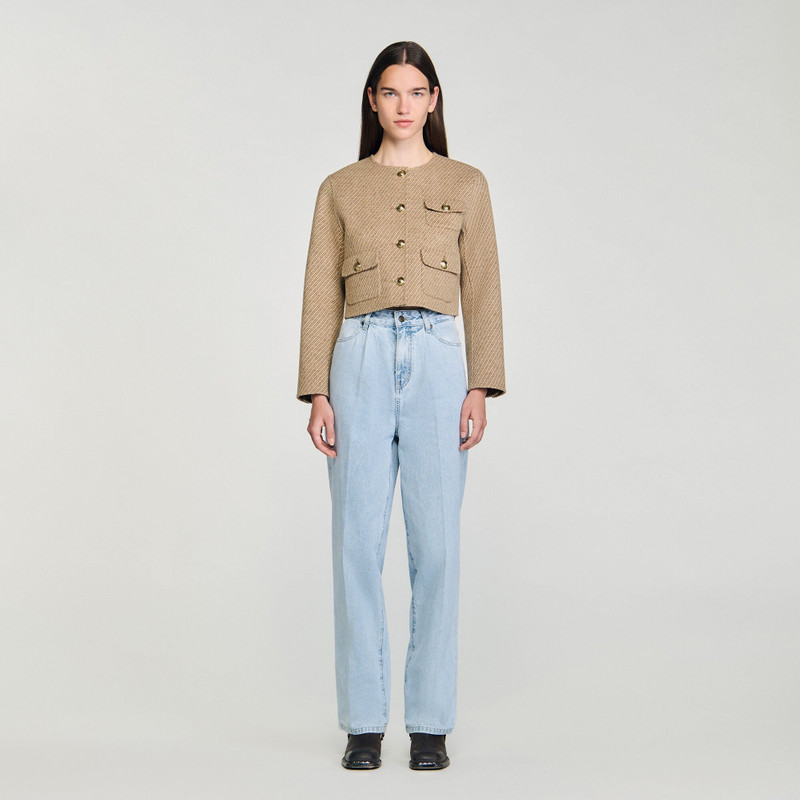 Sandro CROPPED BUTTON-DOWN JACKET outlook