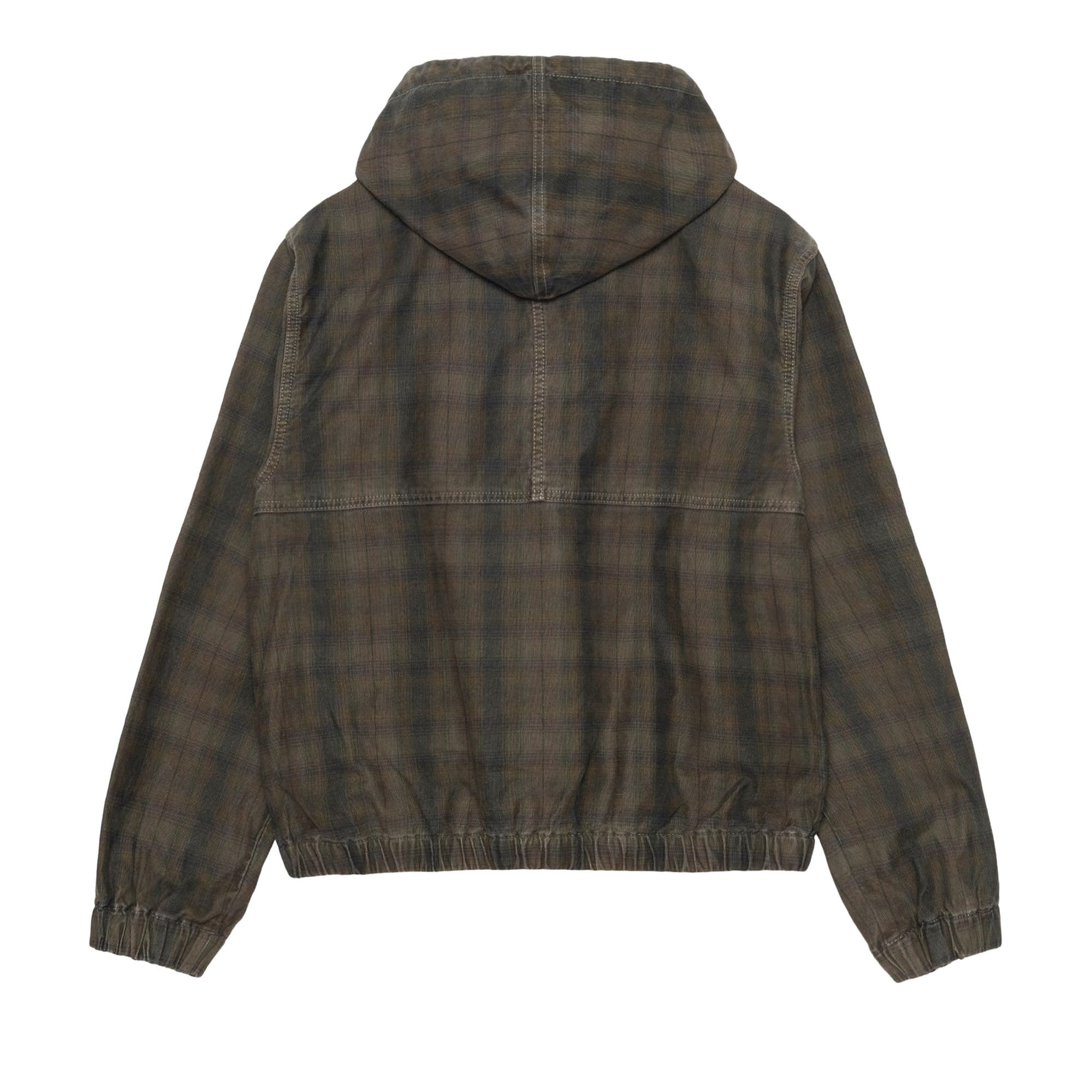 Stussy Unlined Plaid Zip Hoodie 'Olive' - 2