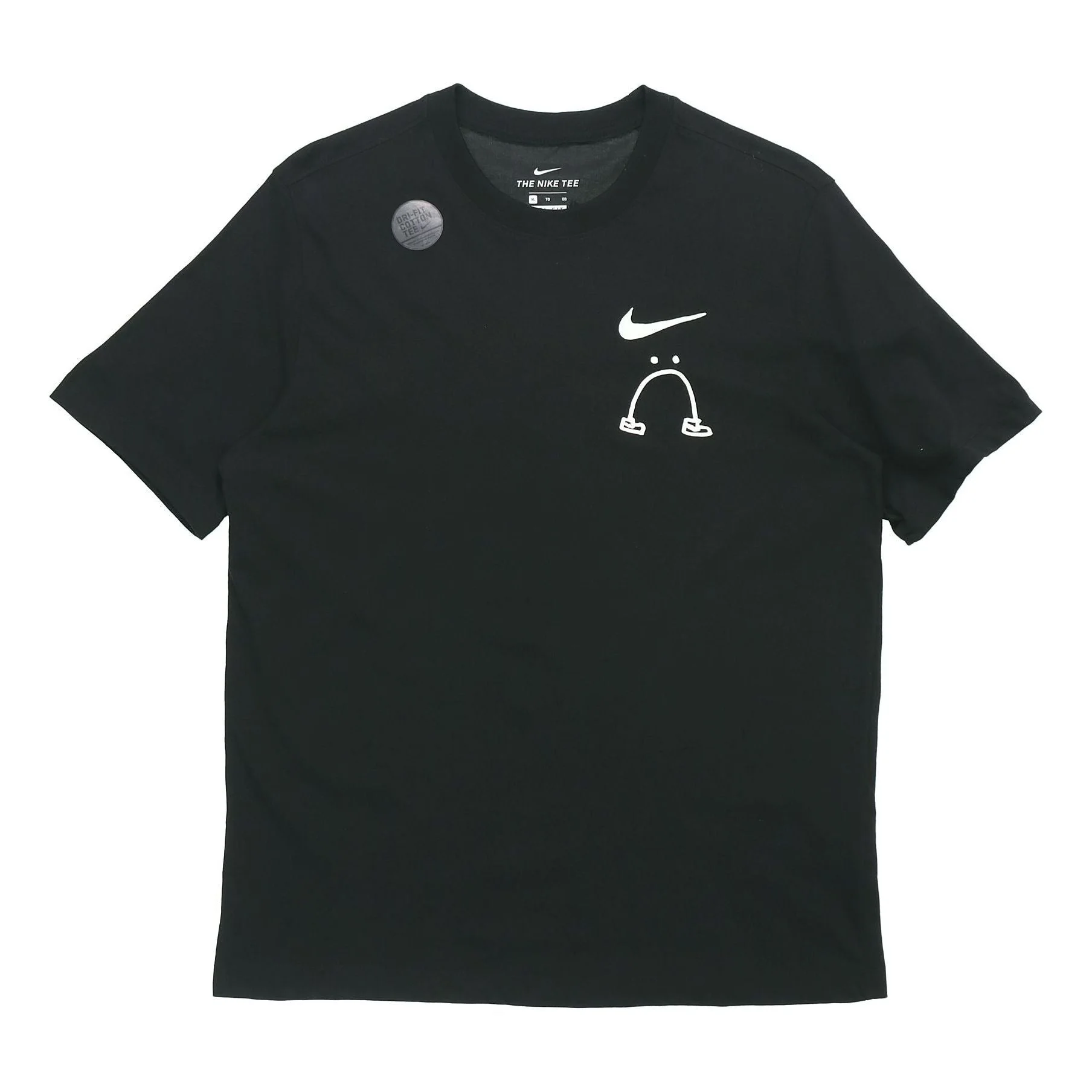 Men's Nike Smiling Face Casual Short Sleeve Black T-Shirt AO0624-010 - 1