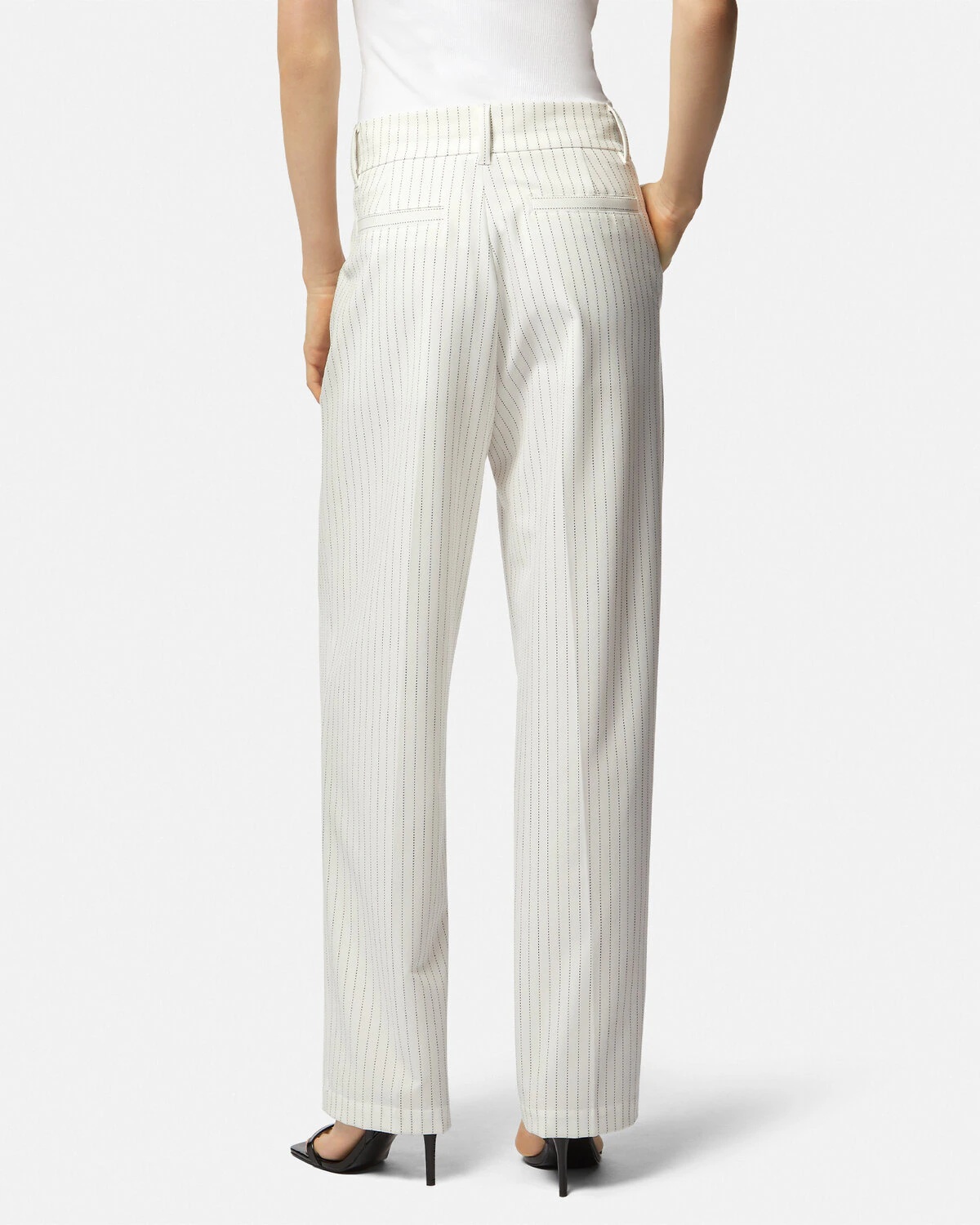 Pinstripe Pleated Pants - 5