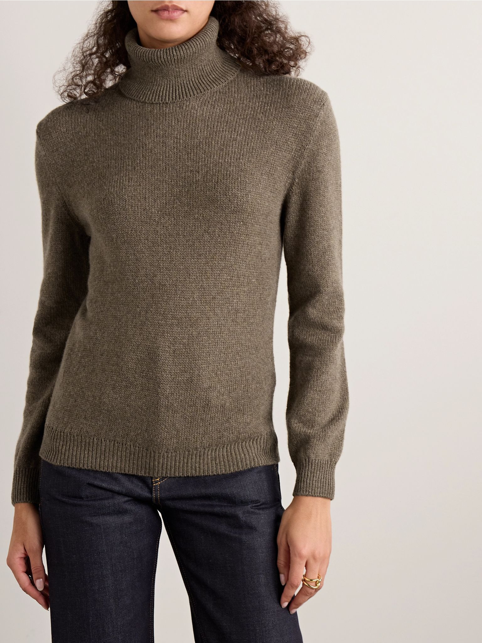 Fobello cashmere turtleneck sweater Dark green - 3