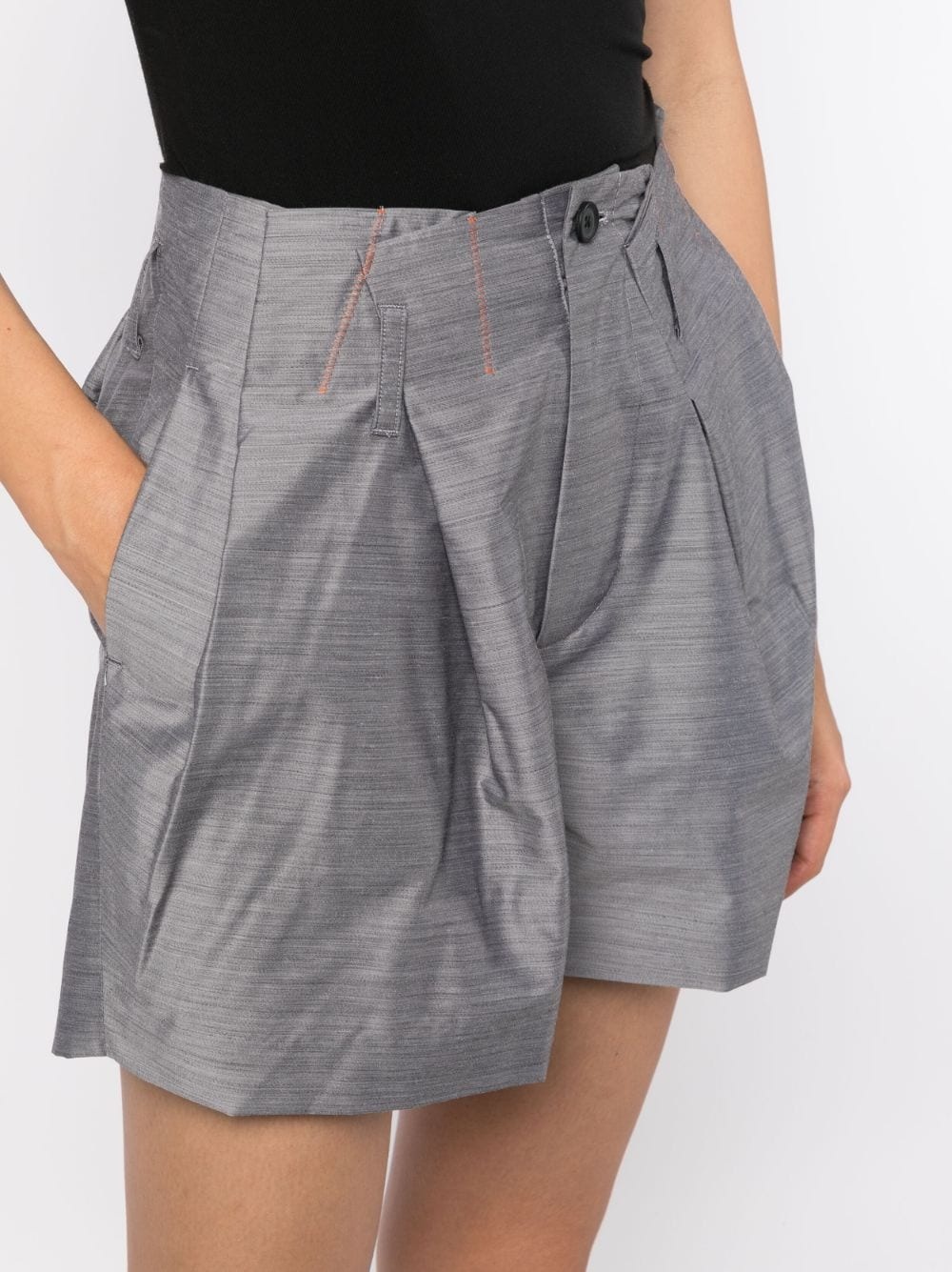 asymmetric-design relaxed shorts - 5
