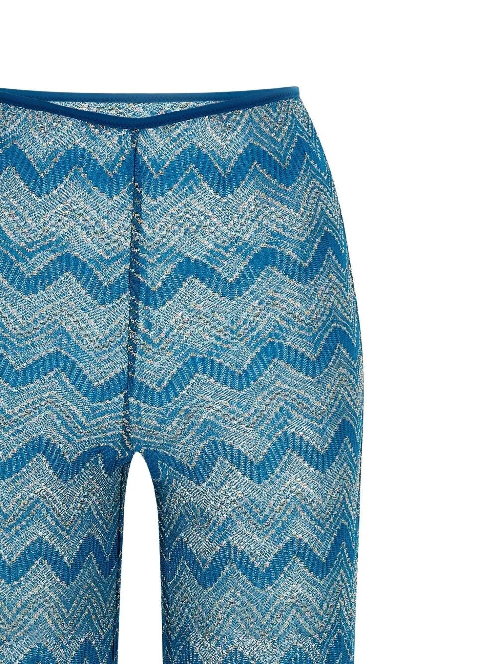 Flare Cover-Up Pants In `Zig Zag` Lamé Viscose - 3