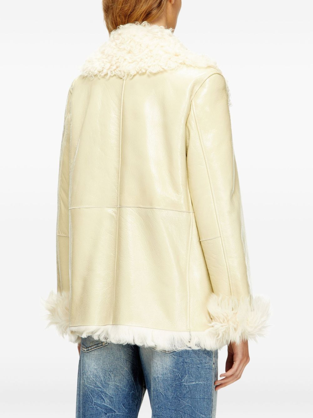 L-Aconic shearling-collar jacket - 4