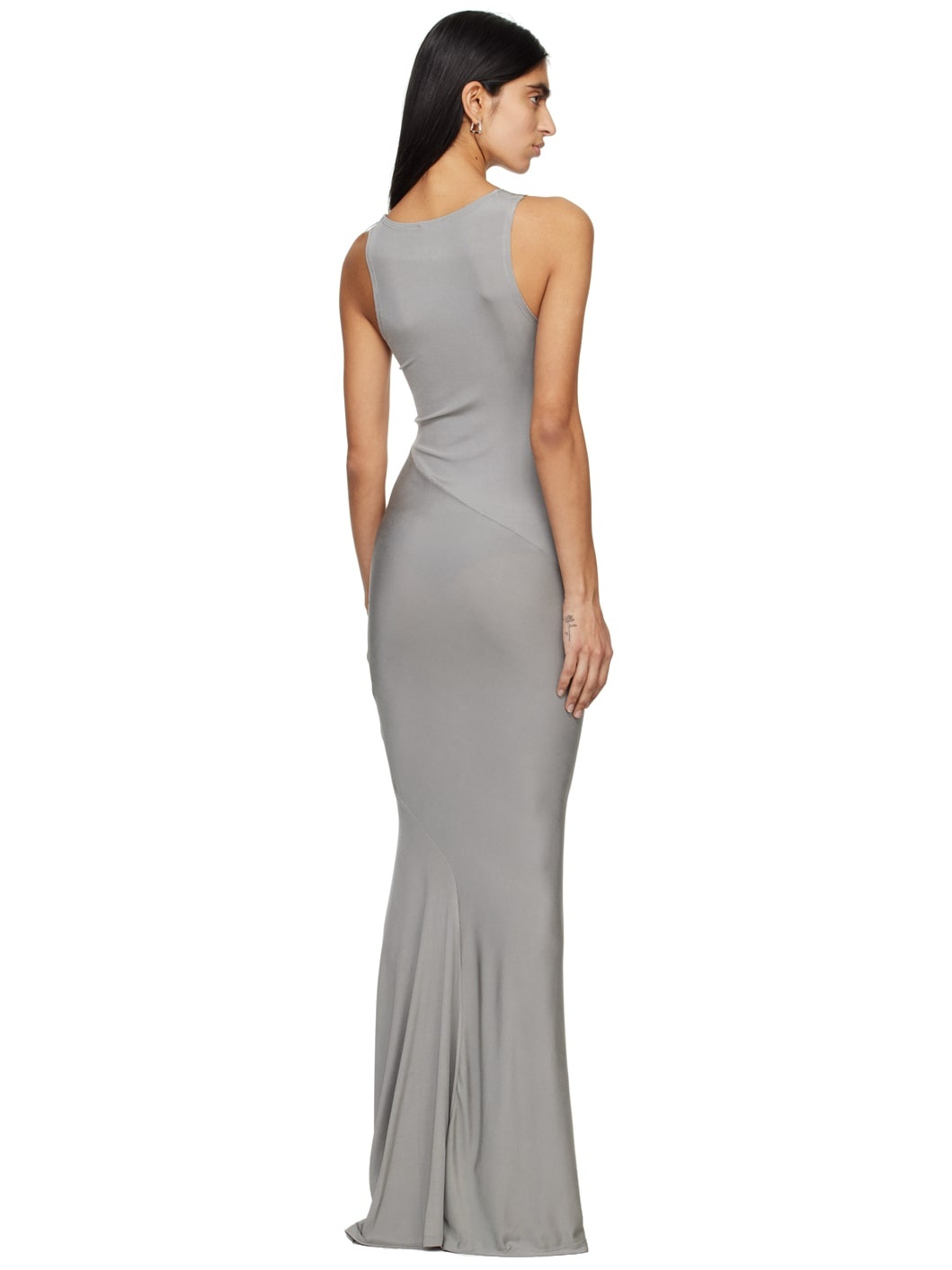 Gray Bias Maxi Dress - 3