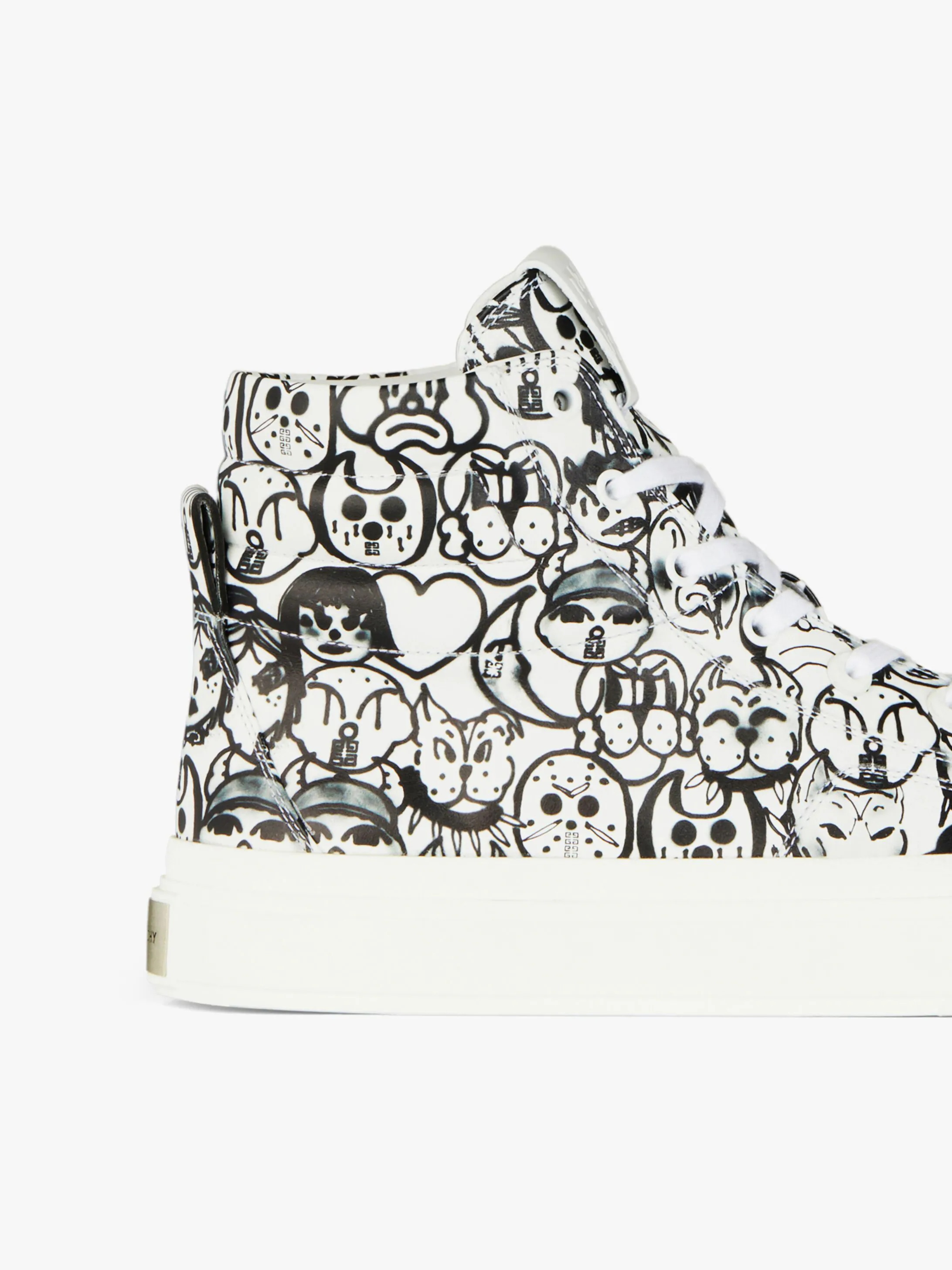 HIGH CITY SNEAKERS IN LEATHER WITH TAG EFFECT PRINTS - 6