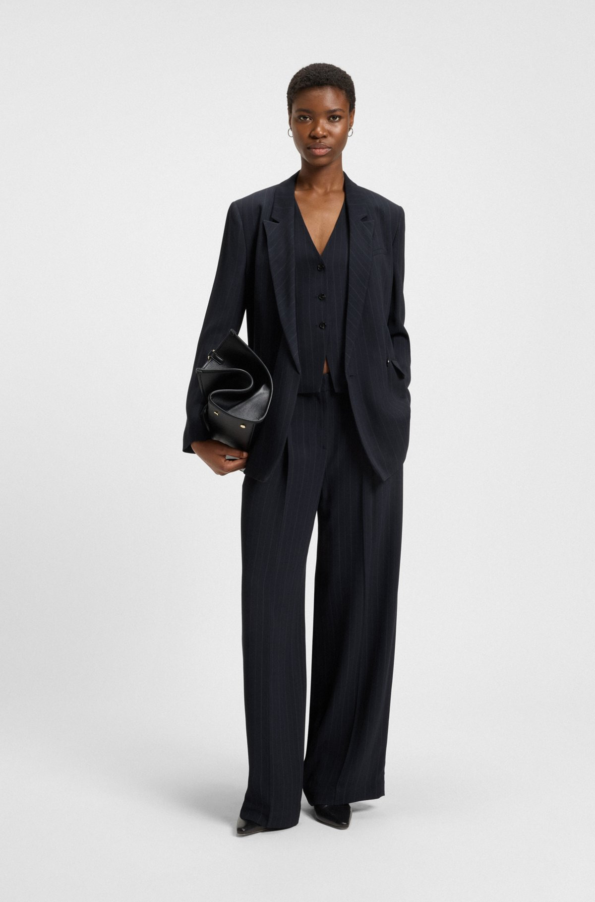 EXTRA-LONG-LENGTH PINSTRIPE TROUSERS WITH WIDE LEG - 3