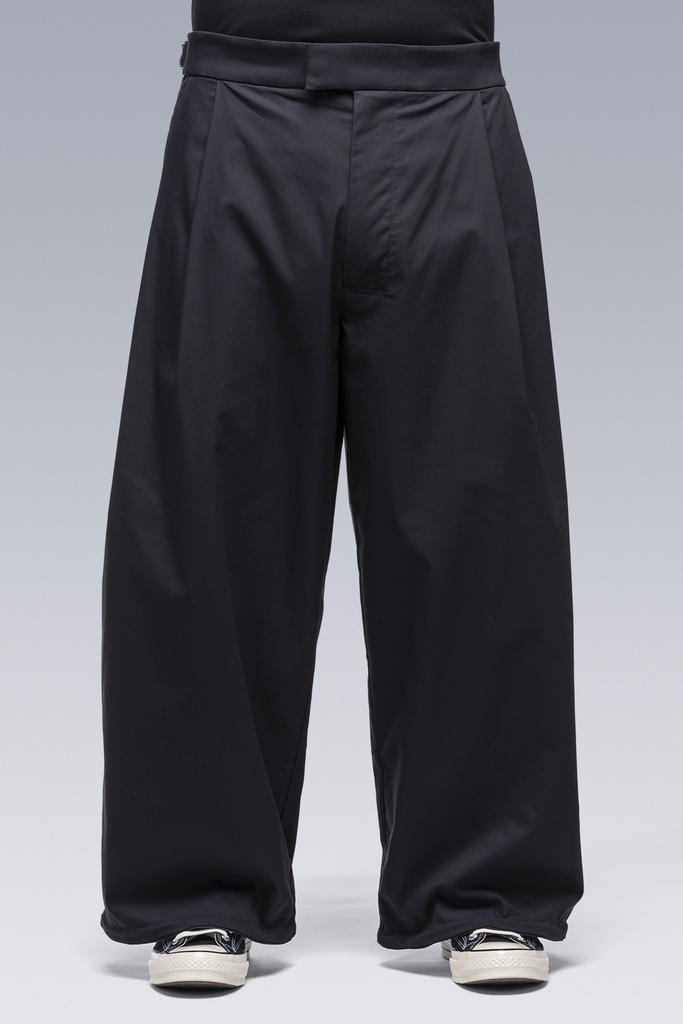 P48-CH Micro Twill Pleated Trouser Black - 1