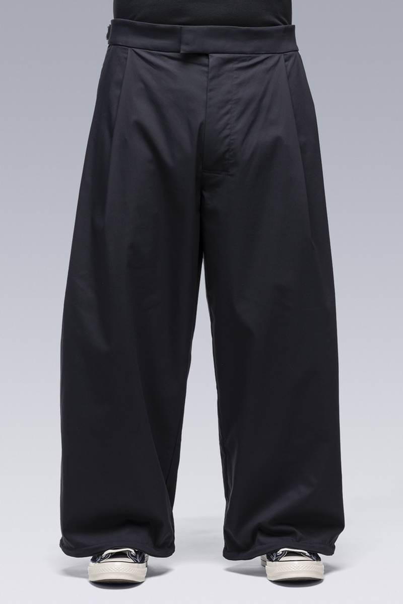 P48-CH 마이크로 능직 Pleated Trouser 검정 - 1