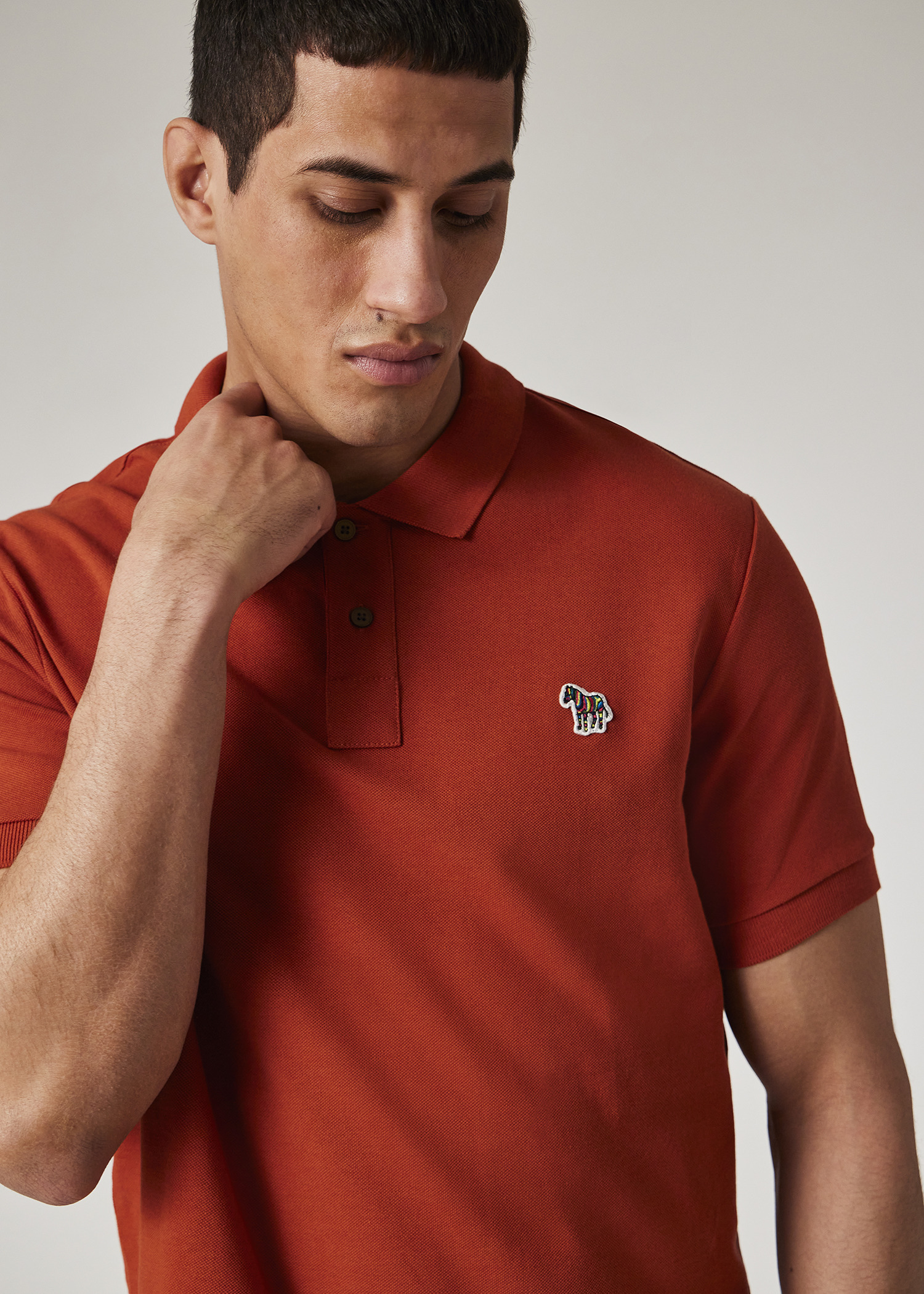 Rust Organic Cotton Zebra Polo Shirt - 3