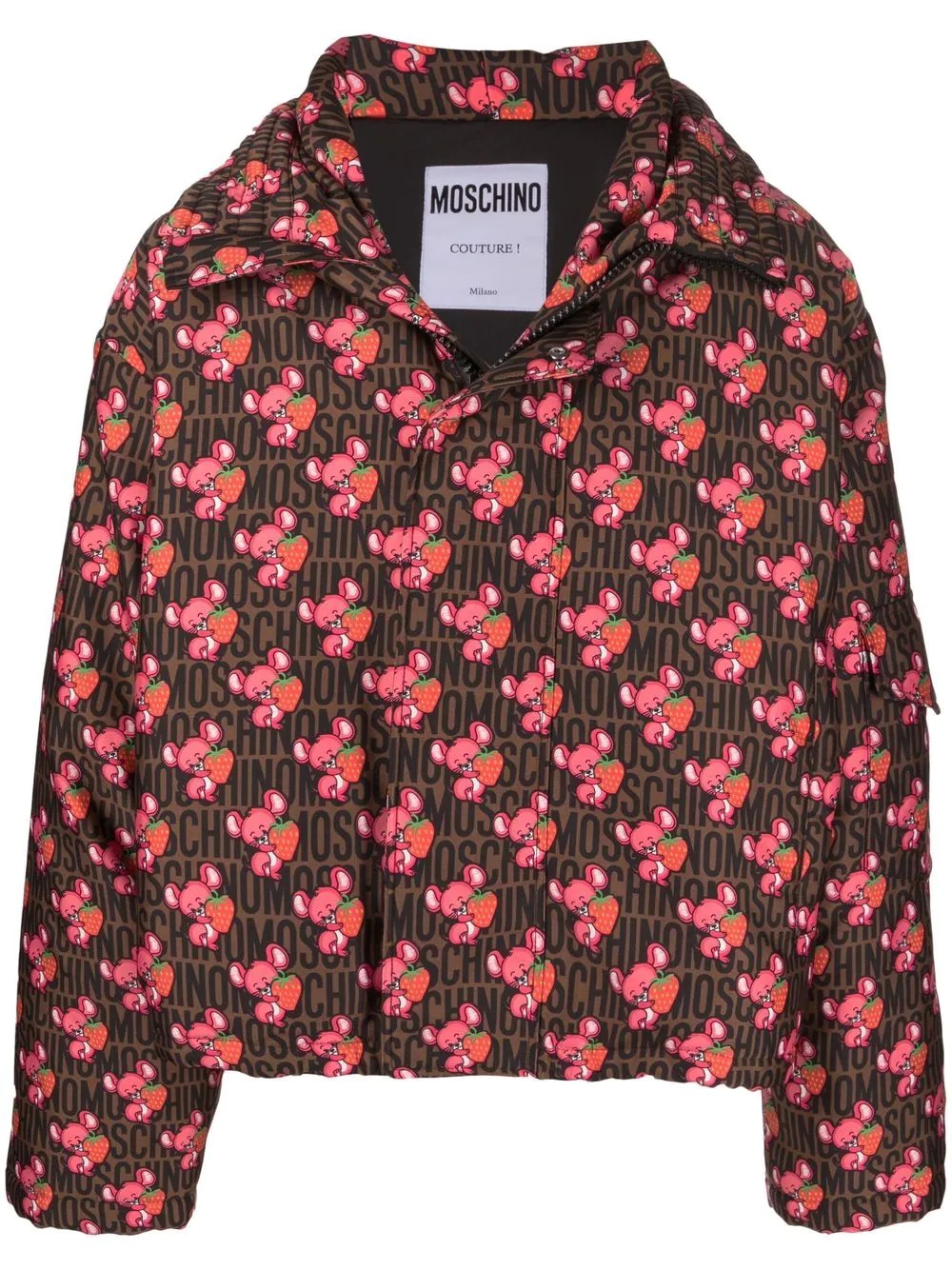 logo-print hooded jacket - 1