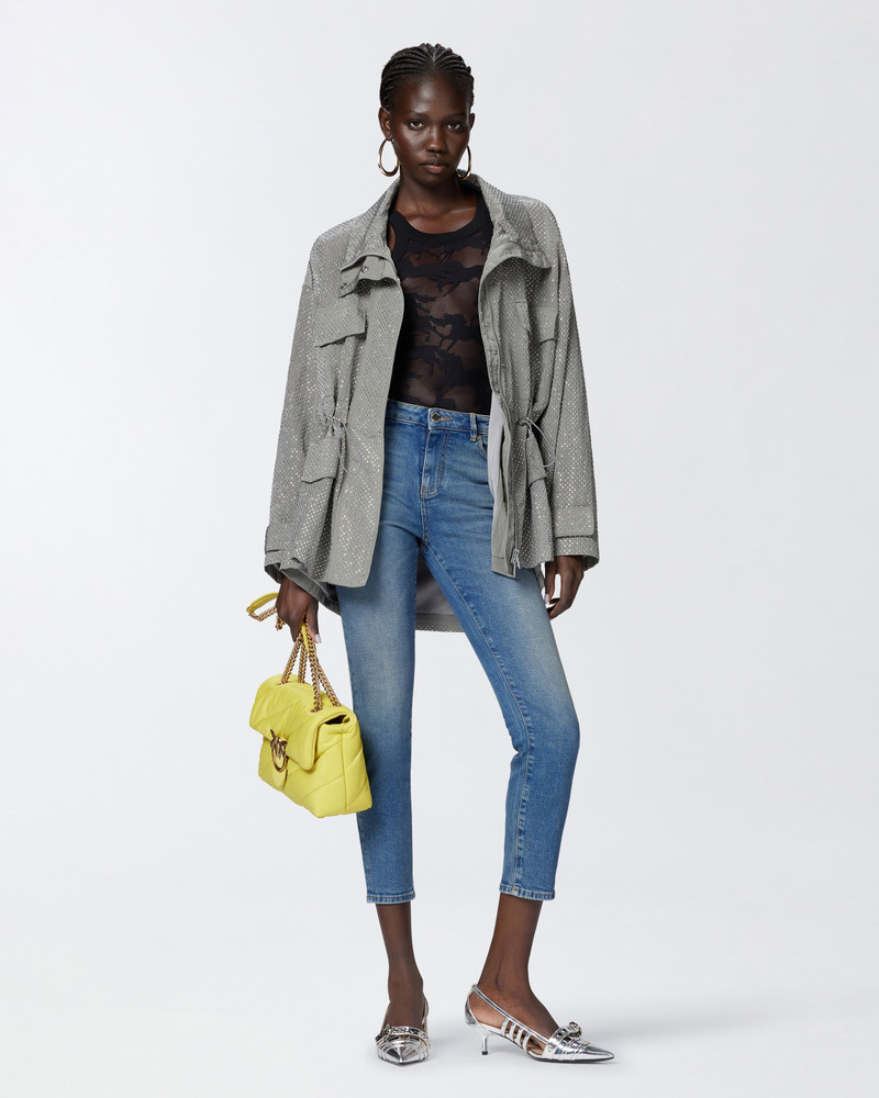 PINKO SKINNY ANKLE-LENGTH JEANS WITH RHINESTONE EMBROIDERY outlook