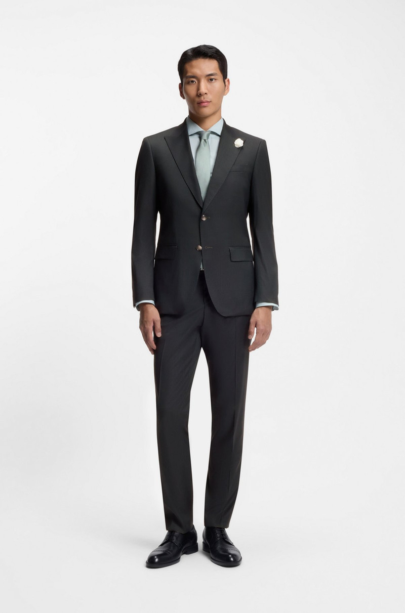 BOSS MELANGE SLIM-FIT TROUSERS IN A WOOL BLEND outlook