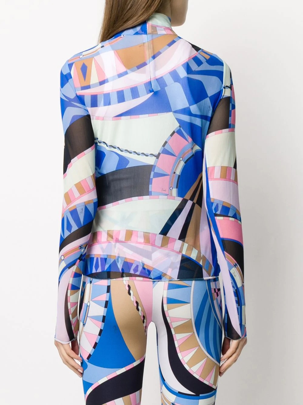 sheer abstract-print top - 4