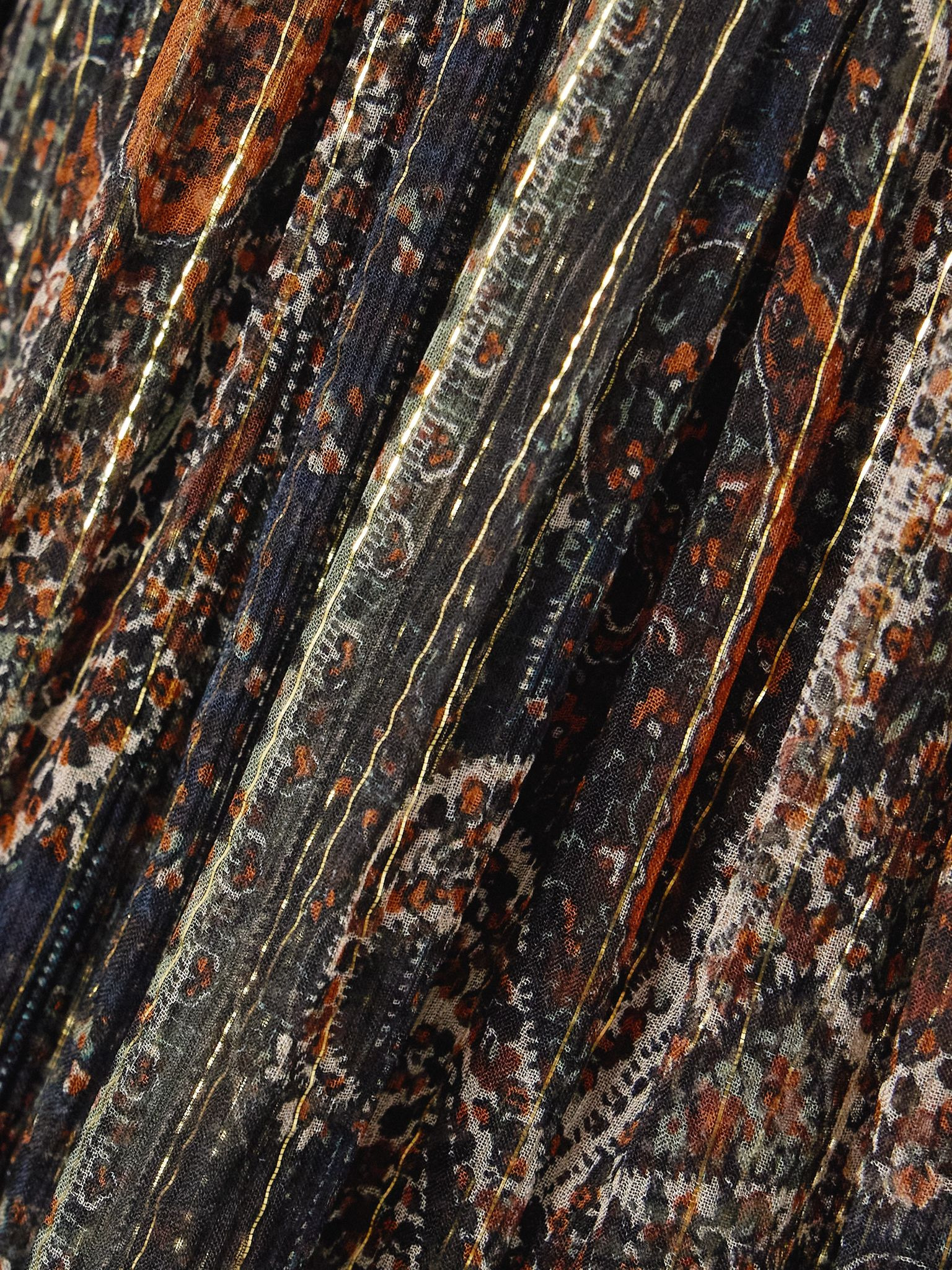 Smocked metallic paisley-print silk-blend chiffon maxi dress Multi - 5