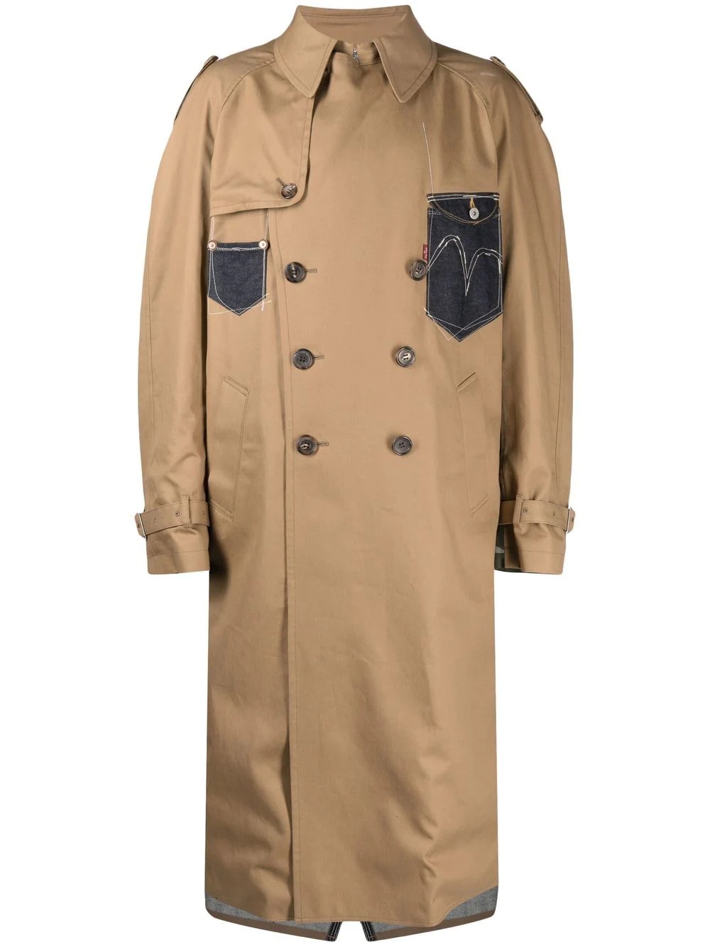 double-breasted trench coat - 1