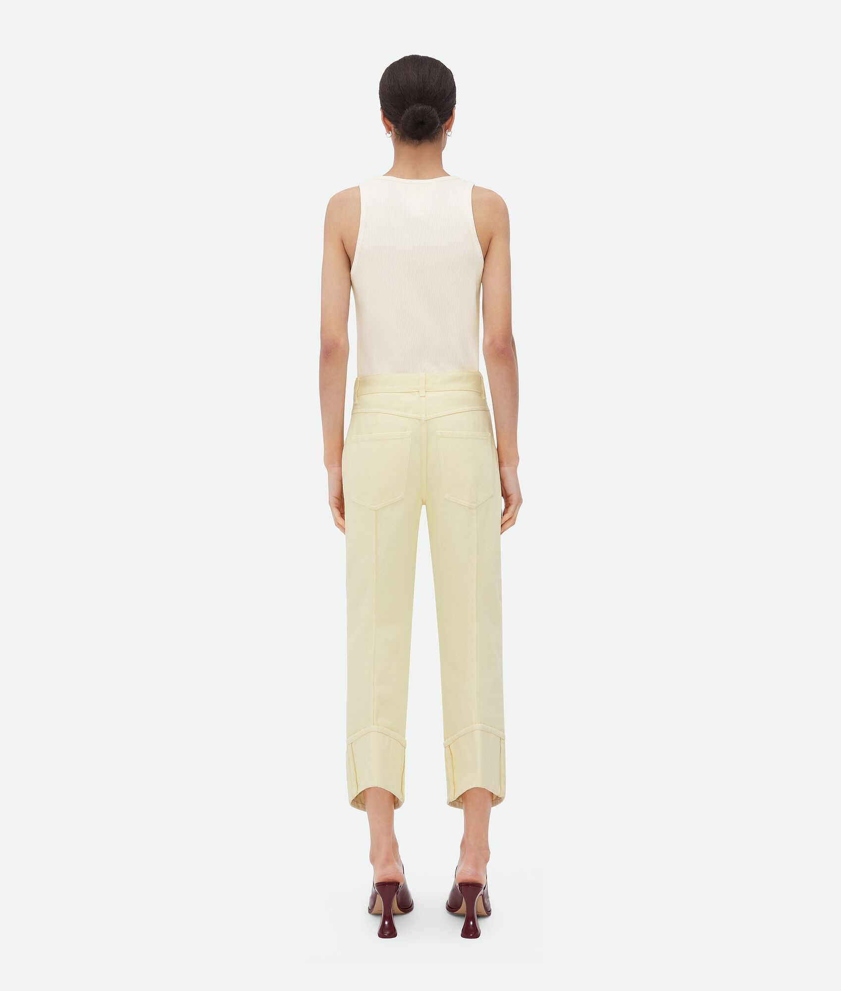 Bottega Veneta Curved Shape Yellow Wash Denim | REVERSIBLE