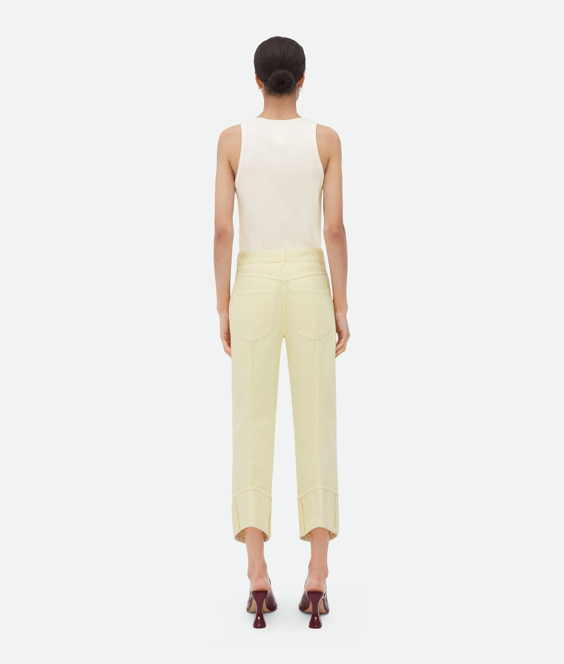 Curved Shape Yellow Wash Denim 3