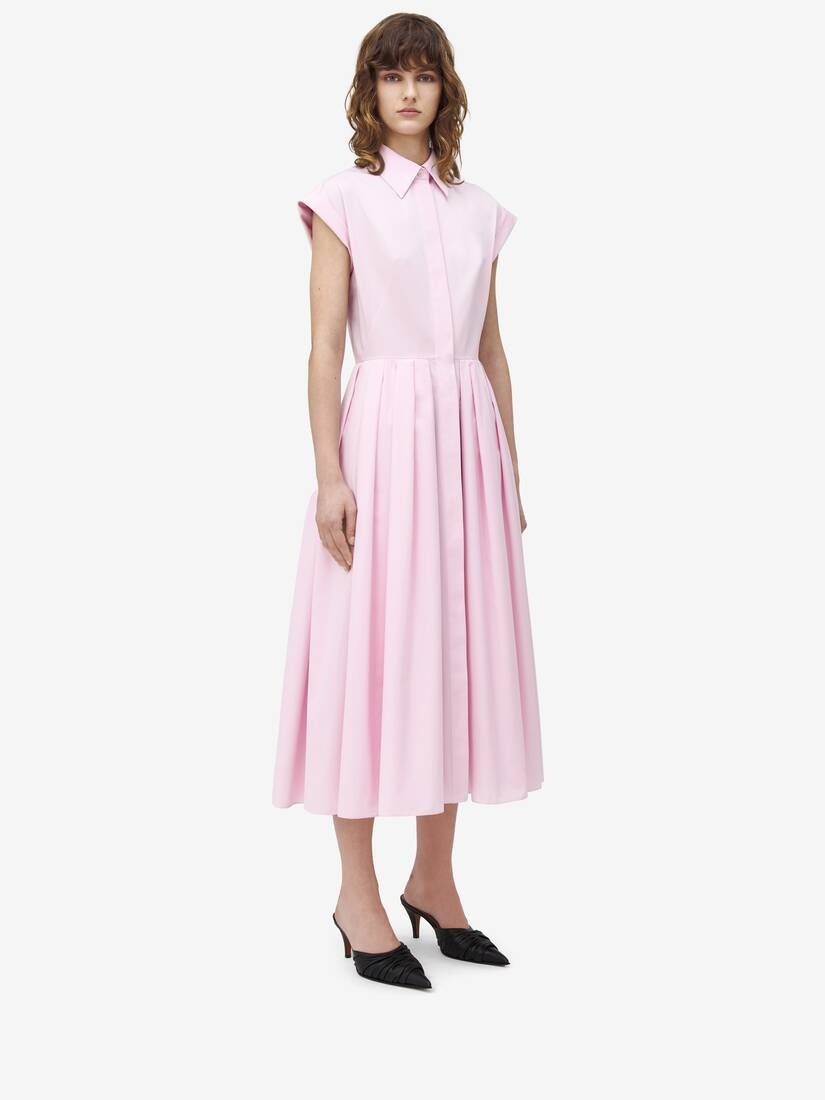 Flared Shirt Dress - 2
