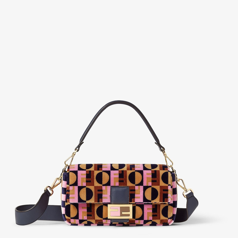 Baguette® Multicolor Fendi Dots tapestry-effect fabric bag 1