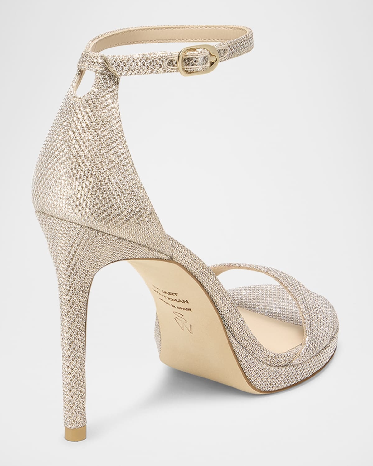 Nudist Metallic Ankle-Strap Platform Sandals - 3