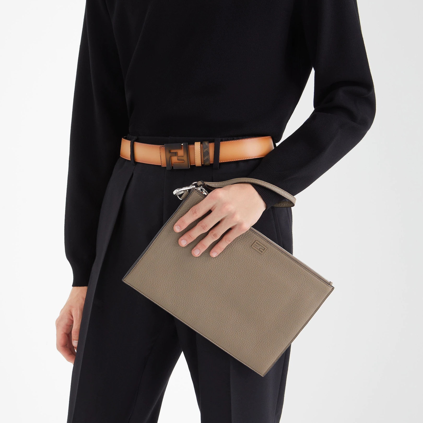 Beige leather belt - 3