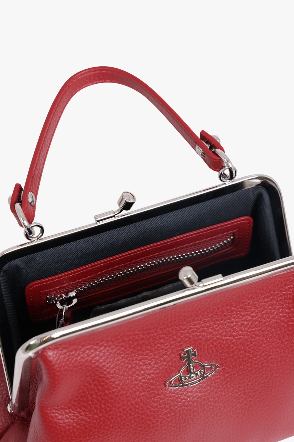 GRANNY GRAINED FRAME PURSE | DARK RED - 3