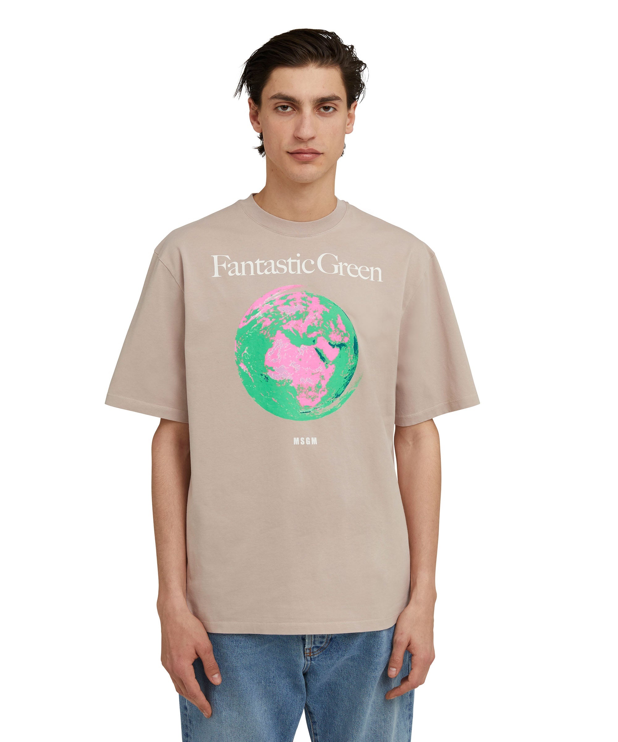 Organic cotton crewneck t-shirt from the MSGM Fantastic Green Capsule - 1