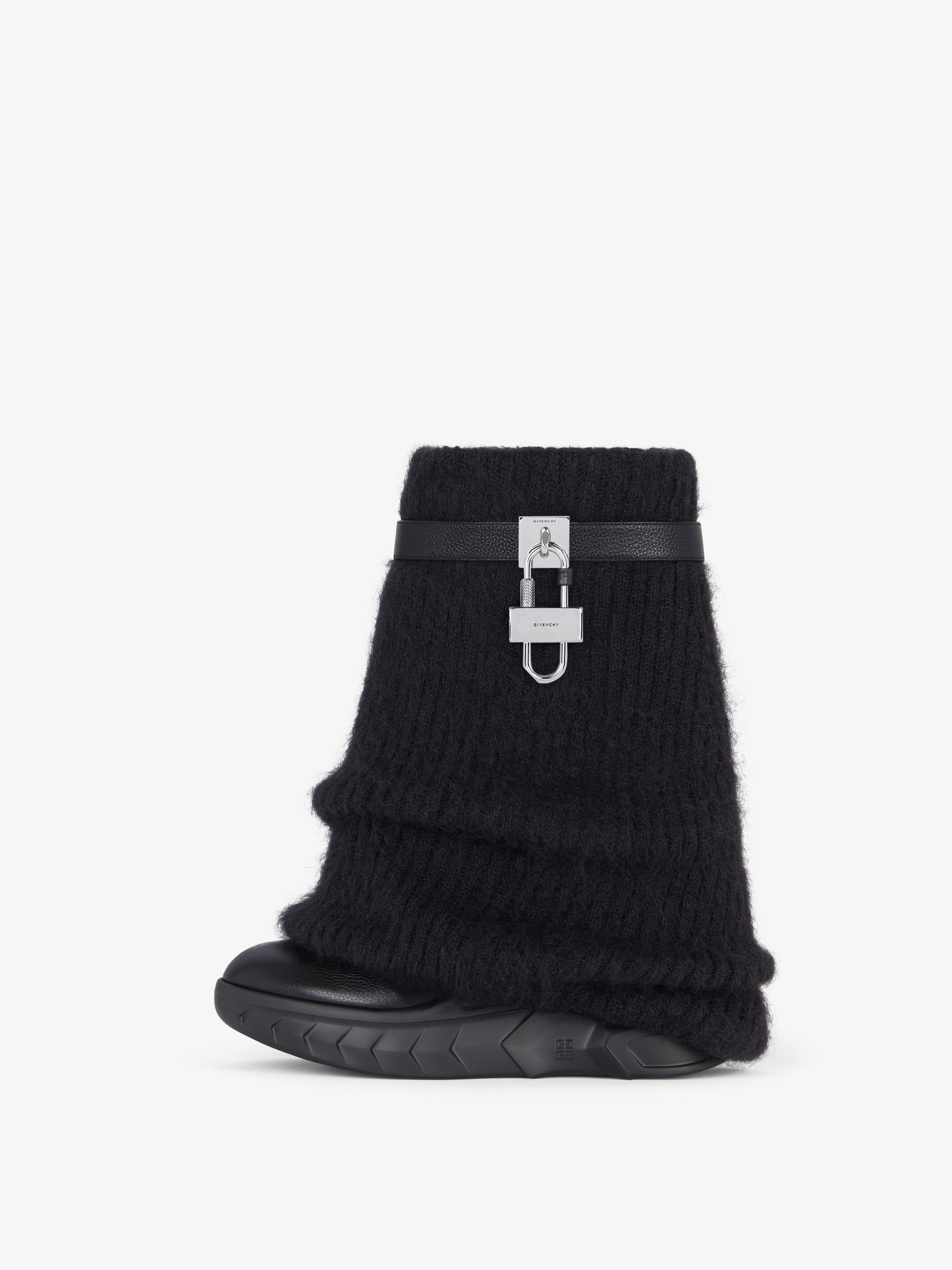 SHARK LOCK BIKER ANKLE BOOTS IN WOOL - 4
